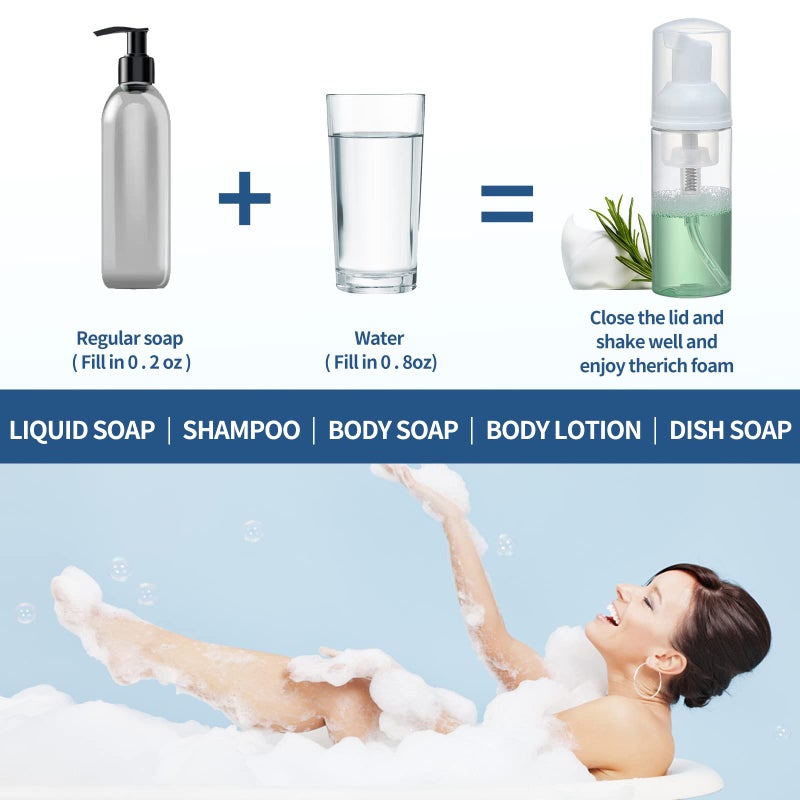 GliSun 36 pcs 2oz Empty Foam Soap Dispensers Bottle Mini Lash Cleanser Bottles Refillable Cleaning for Shampoo Lotion Hand Sanitizer Cosmetics Castile BPA-Free - Image 3